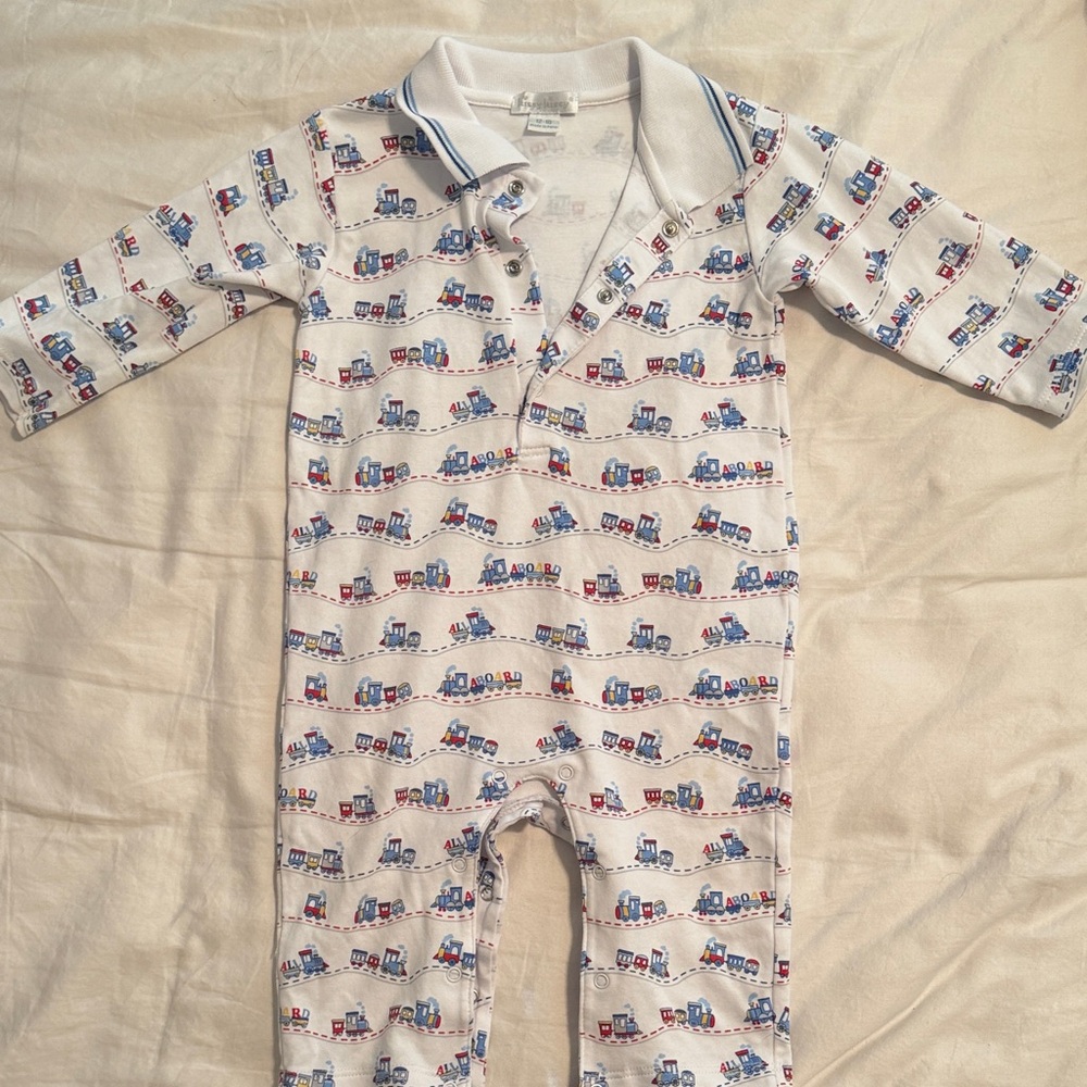 Kissy Kissy Blue Train Print Kids Footie
